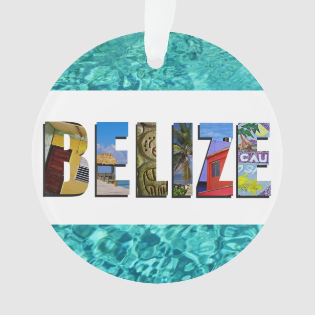 Ornamento Belize Tropical Beach Blue Ocean Natal (Frente)