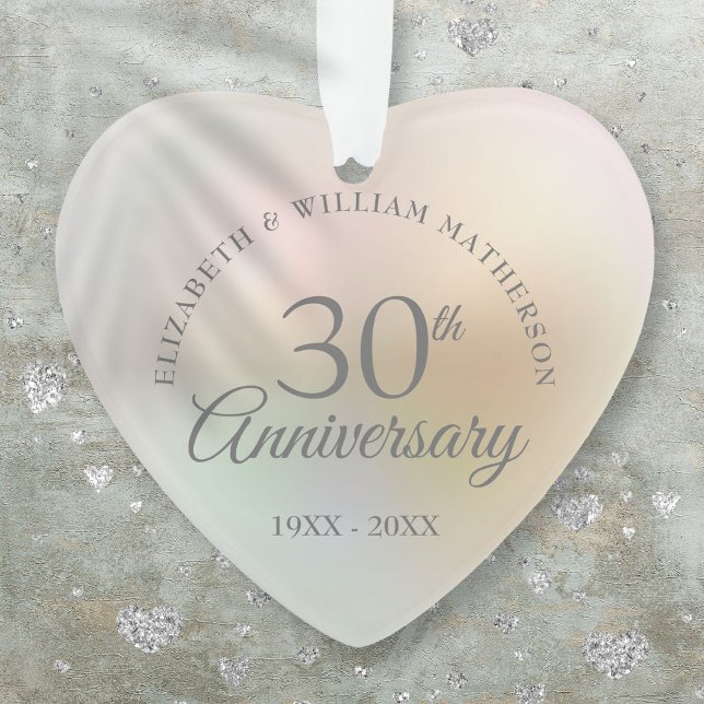 Ornamento Belo Aniversário de Casamento de Pearl 30 (Beautiful Pearl 30th Wedding Anniversary Ornament)