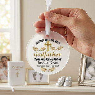 Ornamento Bênção Personalizada do Padrinho Batismo Personali