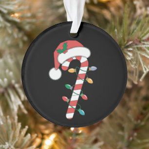 Ornamento Bengala de Natal Doce Papai Noel Natal Miúdos