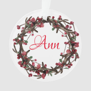 Ornamento Berry wreath monograma personaliza Rudolph veer