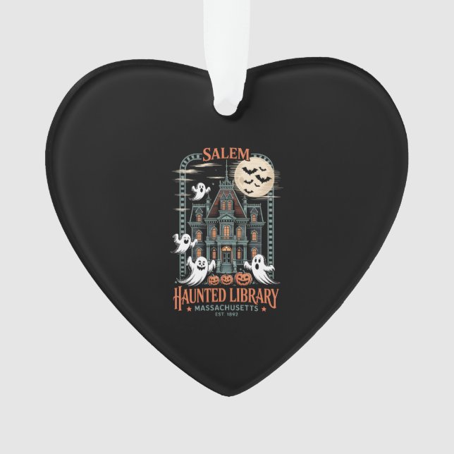 Ornamento Biblioteca de Camisas de Bookworm Halloween (Frente)