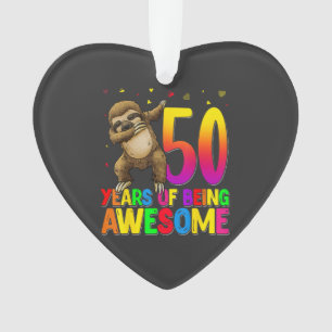 Ornamento Bicho Preguiça de Aniversário de 50 Anos Dabbing C
