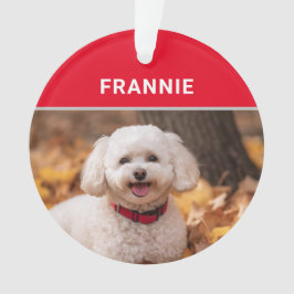 Ornamento Bichon Frise Dog's Name e Photo Christmas