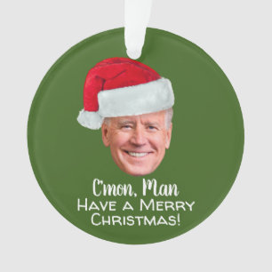 Ornamento Biden Harris 2020 - Joe Santa Hat - Homem de Mão