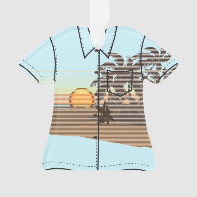 Ornamento Big Sunset Strike Hawaiian Surfista Camisa Aloha (Frente)