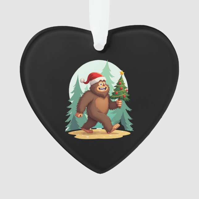 Ornamento Bigfoot Christmas Tree Santa Hat (2) (Frente)