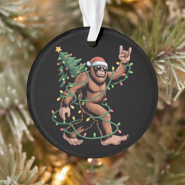 Ornamento Bigfoot Santa Christmas Tree Sasquatch Santa  (Árvore)