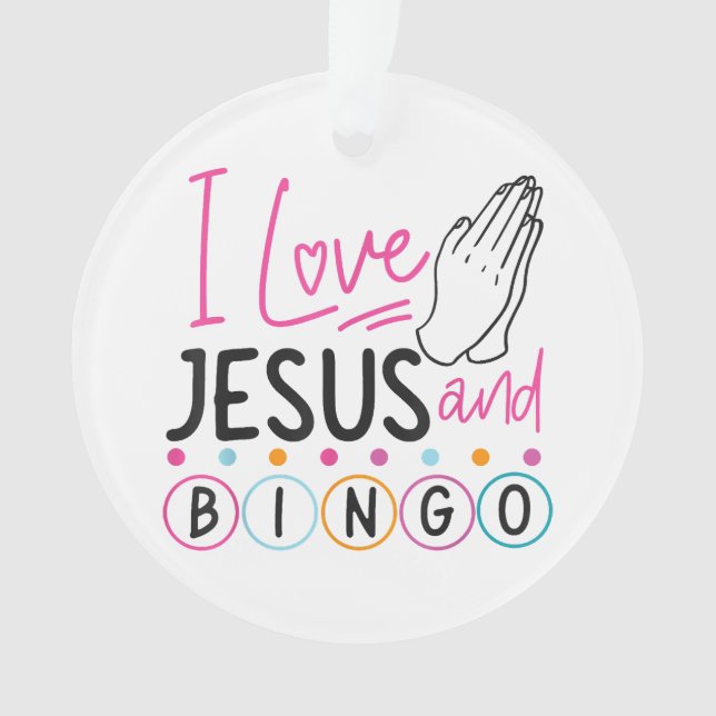 Ornamento Bingo Player Jesus Faith Christian Adoro Jesus An (Frente)