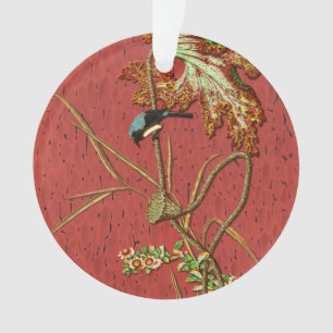 Ornamento Bird & Plant Janpanese Arte Ornamental