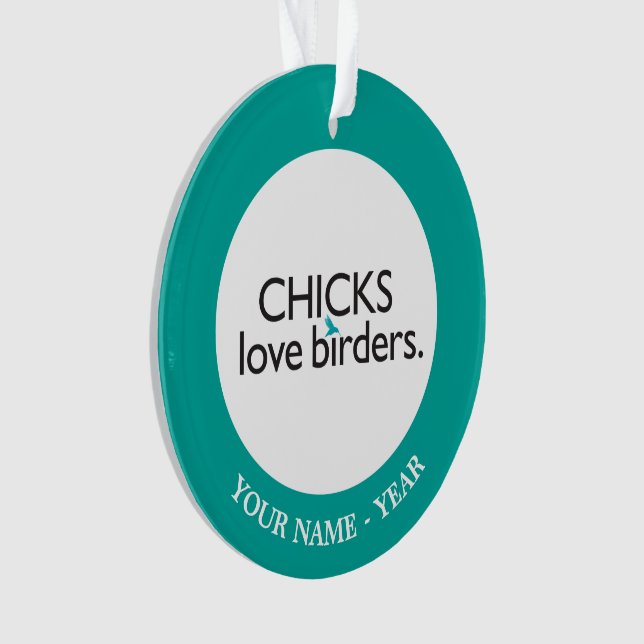 Ornamento Birders do amor dos pintinhos (Frente)