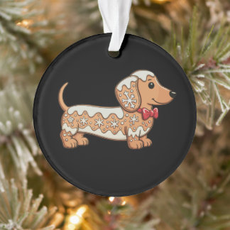 Ornamento Biscoito de Gengibre de Natal Dachshund Cachorro S