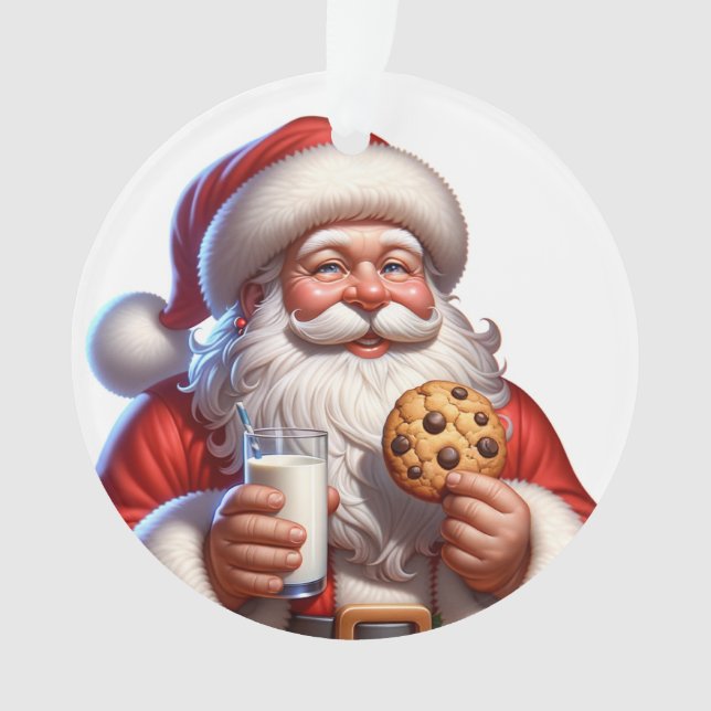 Ornamento Biscoitos de Natal e Leite de Santa Acrílico Enfei (Frente)