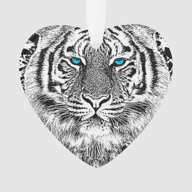 Ornamento Black And White Blue Eyes Tiger stripes (Frente)