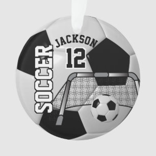 Ornamento Black and White Personalize a bola de futebol