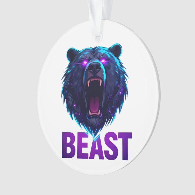 Ornamento Black Bear 'BEAST' - Bold Aesthetic (Frente)