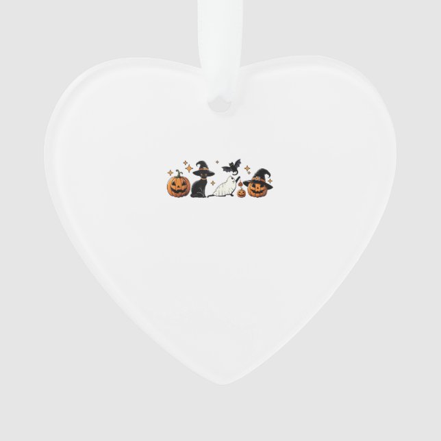 Ornamento Black Cat Halloween Pumpkin Boo Ghost Witch Spooky (Frente)