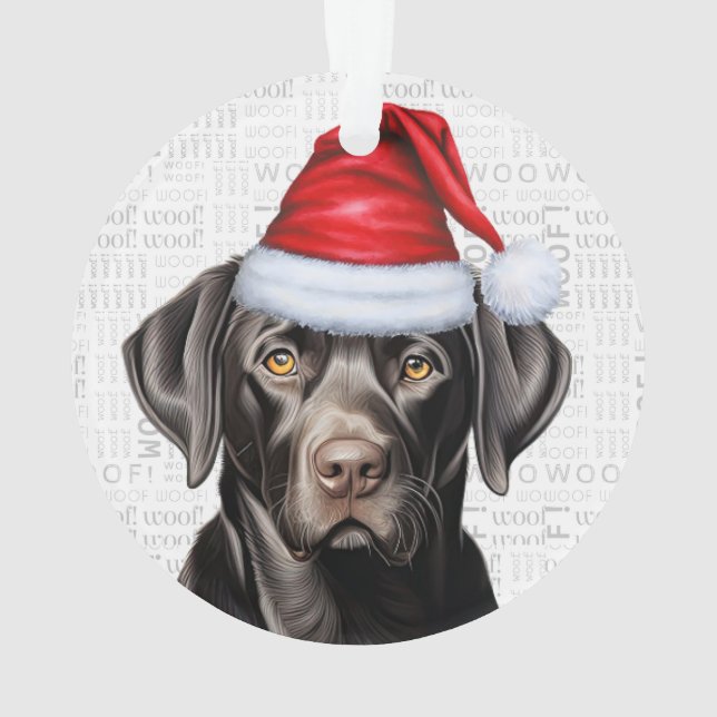 Ornamento Black Labrador com nome e foto de Natal (Verso)