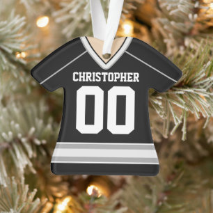 Ornamento Black/Silver/White Custom Hockey Jersey