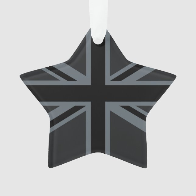 Ornamento Black Union Jack UK Flag Design (Frente)