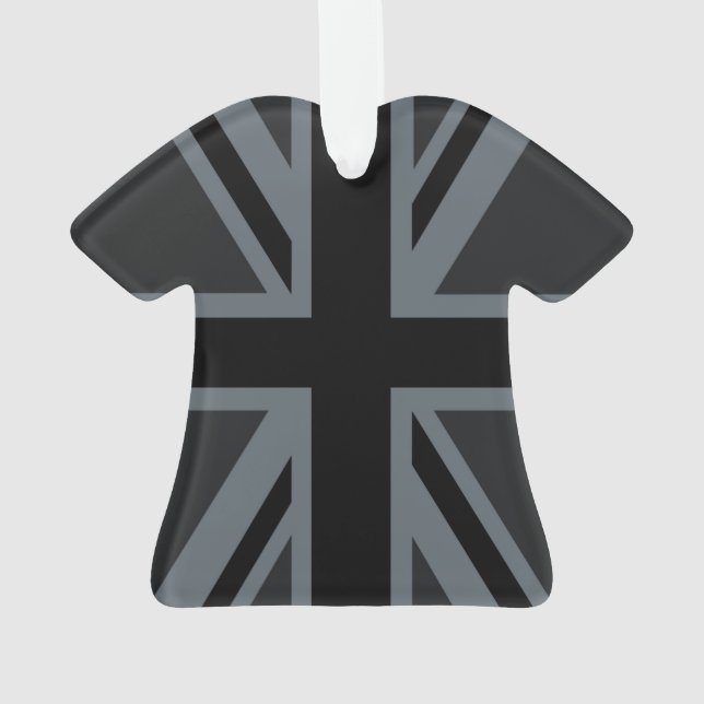 Ornamento Black Union Jack UK Flag Design (Verso)