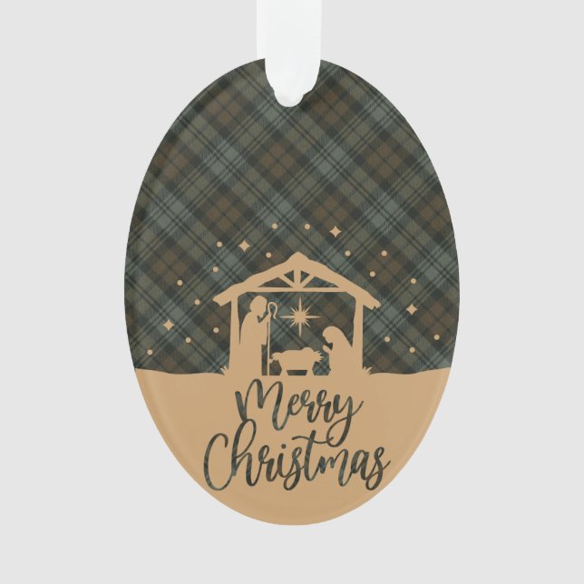 Ornamento Black Watch Weathered Scottish Tartan Christmas (Frente)