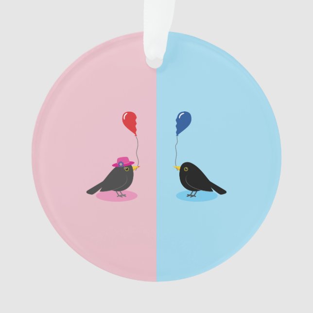 Ornamento Blackbird Encontrando Sua Outra Metade (Frente)