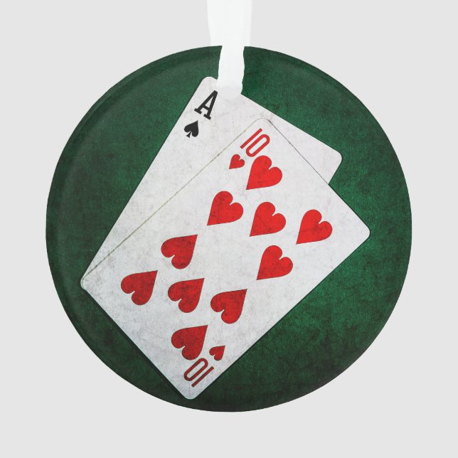 Ornamento Blackjack 21 ponto - Ace, Dez (Verso)
