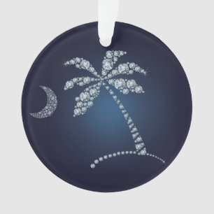 Ornamento Bling Palm Tree and Crescent Moon