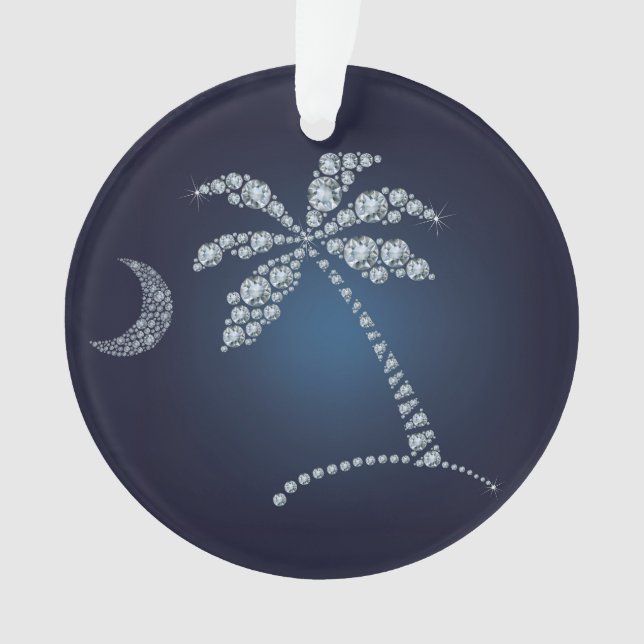 Ornamento Bling Palm Tree and Crescent Moon (Frente)