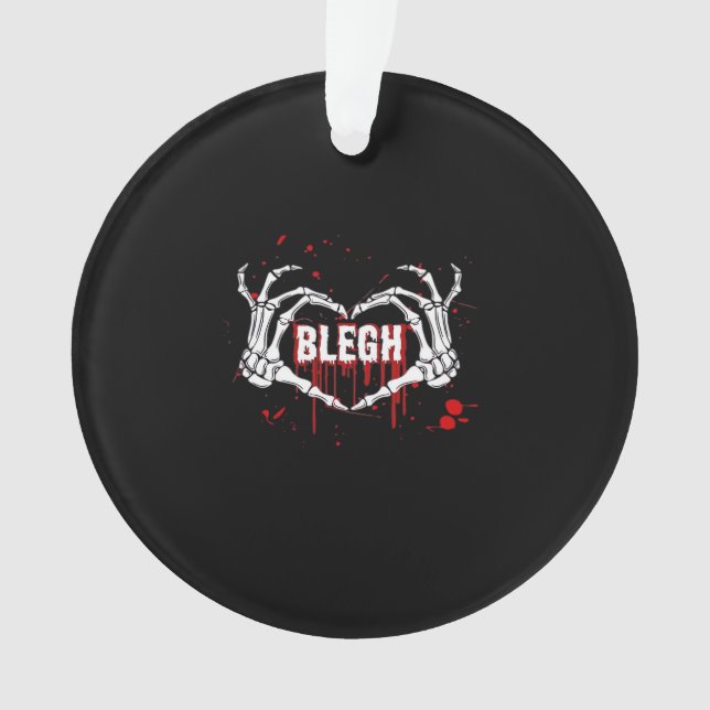 Ornamento Bloody Bredown, Skeleton Heart Mãos Emo, Metalc (Frente)