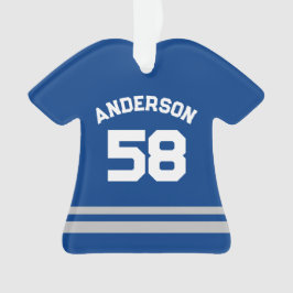 Ornamento Blue Custom Name, Number, Photo Sports Jersey