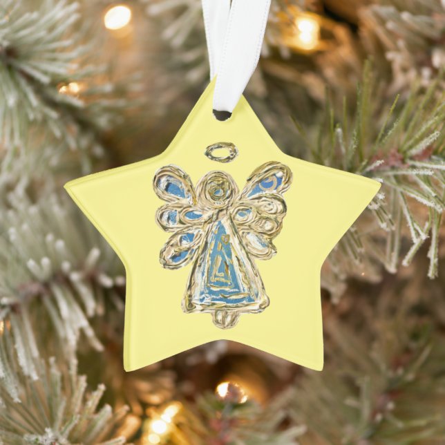 Ornamento Blue Guardian Angel Art Horto Pendente Ornament (Árvore)