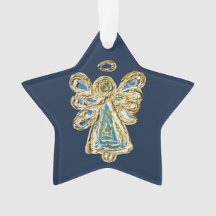 Ornamento Blue Guardian Angel Art Horto Pendente Ornament