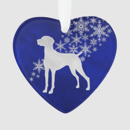Ornamento Blue Silver Snowflake Vizsla