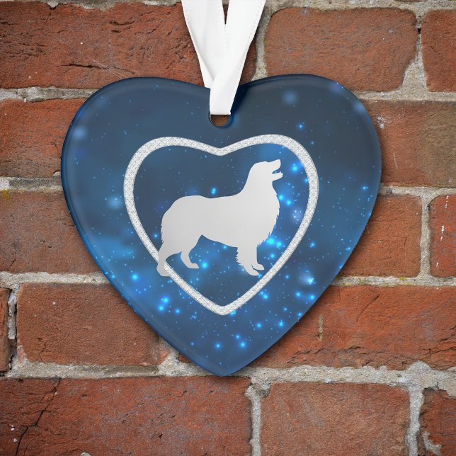 Ornamento Blue Star Lights Australian Shepherd Dog Ornament (Criador carregado)