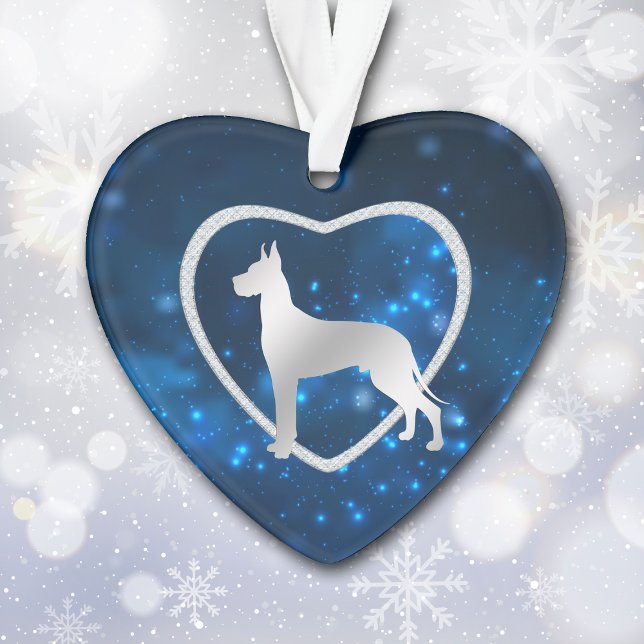 Ornamento Blue Star Lights Great Dane Dog Ornament (Criador carregado)