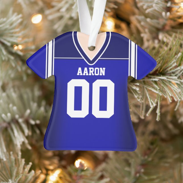 Ornamento Blue/White Football Jersey (Árvore)