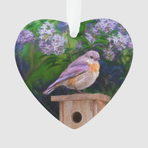 Ornamento Bluebird oriental na neve - Foto original
