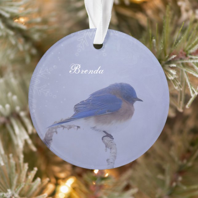 Ornamento Bluebird Snowy Trees in Winter (Árvore)