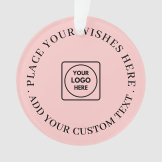 Ornamento Blush Pink Modern Corporate Christmas Logo Design