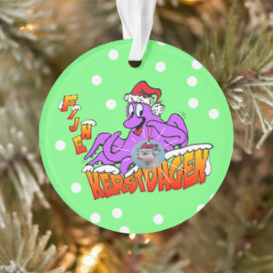 Ornamento Boas Festas de Natal Octopus Cartoon Ornament