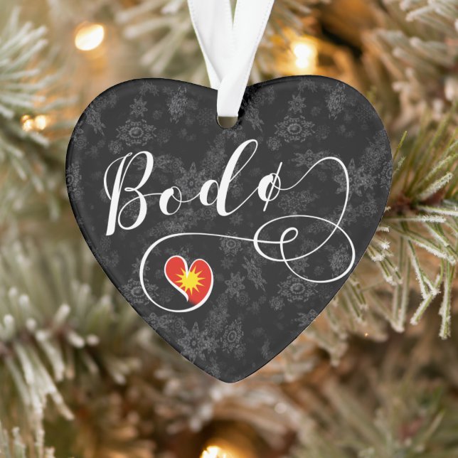 Ornamento Bodø Flag Heart, Noruega, Bodö (Árvore)