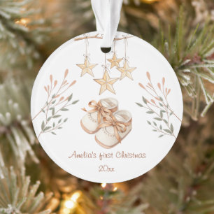 Ornamento Boho Baby Calçados Personalizados no Natal