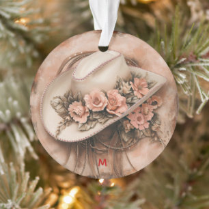 Ornamento Boho Cowgirl Floral Ocidental