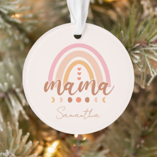 Ornamento Boho Rainbow Mama com Fases da Lua