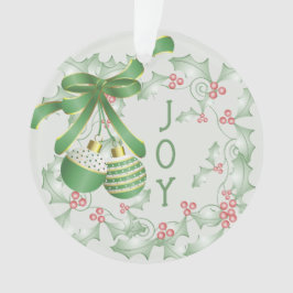 Ornamento Bois do Natal Rosa Verde Holly