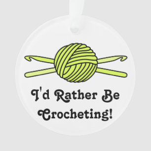 Ornamento Bola amarela dos ganchos do fio & de Crochet