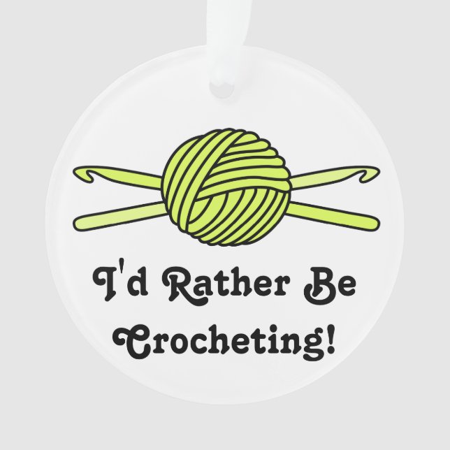 Ornamento Bola amarela dos ganchos do fio & de Crochet (Frente)