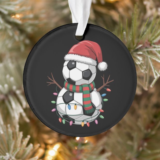 Ornamento Bola de Futebol de Natal Luzes de Boneco de Neve C (Árvore)